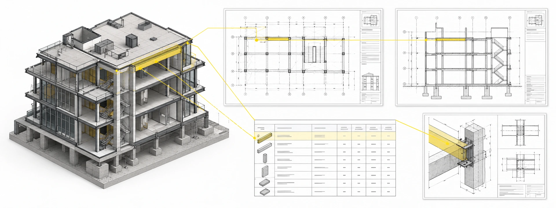 BIM modeli, metraj listeleri ve teknik raporlar